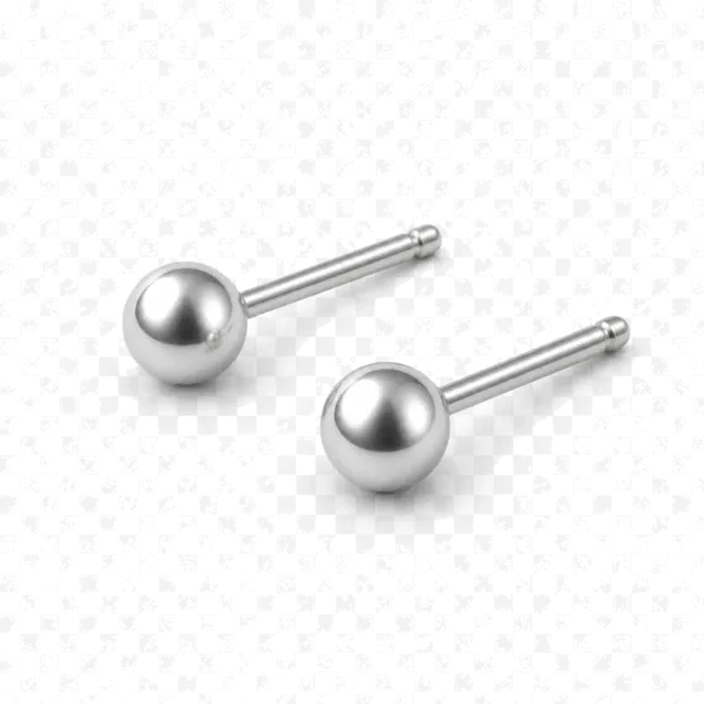 Pair of silver ball studs for cartilage